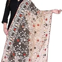 zen apparel Zen Women's Heavy Net Embroidered Fancy Phulkari Dupatta-picture-23