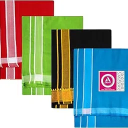 akhvi Men's Cotton Color Dhoti Pack of 4-picture-11