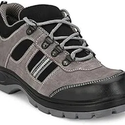 Ozarro Suede Leather Steel Toe Safety Shoes for Mens Grey-picture-30
