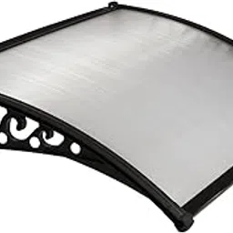 CHENNAI Window Blinds and Shades DIY Polycarbonate Awning Window Sunshade Door Weather Shed Rain Canopy Awningsin Canopy Awnings - 4x2 (Black Brackets & Clear Sheets)-picture-19