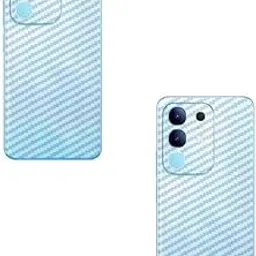 (Pack of 2) Compatible with Vivo T4x 5G Skin Sticker/Vinyl wrap/Protective Film Mobile Back Skin Carbon Fiber 3D Transparent by Candeal Mizhan(Only Back)-picture-22