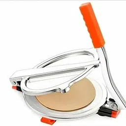 Heavy Duty Stainless Steel Roti Maker Press Machine with Anti-Slip Handle & Base – Manual Chapati/Puri/Khakhra/Papad Press (Silver with Orange Handle)-picture-49