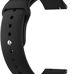 EDNITA 19mm Smart Watch Band Strap with Metal Button Compatible with Noise Colorfit Pro 2/Oxy/Pulse/Beat/Boat Storm Smart Watches & Watches with 19mm Lugs - Black - Pack of 1-picture-43
