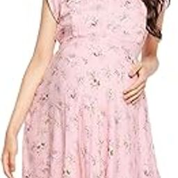 hypernation Pink Floral Printed Women's Maternity Dress(HYPW03614)-picture-0