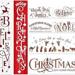 Christmas Stencils for Painting On Wood Holiday Christmas Stencil Believe Xmas Painting Stencils for Wall Porch Glass Wood Fabric-picture-25