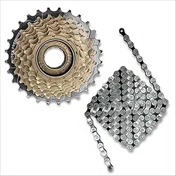 De Venta Cycle Freewheel Chain Combo 7-Speed | 21-Speed Gear Compatible | 14-28T Freewheel Cassette & 116 Links Chain | Alloy Steel | High Tensile Strength | Corrosion-Resistant-picture-24