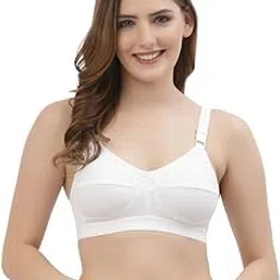 floret Women's Non Padded & Non-Wired, Full Coverage Cut & Sew Cups Bra White-picture-36