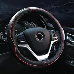 CARIZO SportLine Steering Wheel Cover Black and Red, Antislip Grip, Odourless Material, Sporty Premium Look, Compatible with Skoda Kylaq (2024-25)-picture-12
