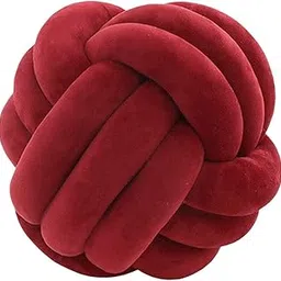 FASHIONMYDAY Fashion My Day Round Knot Ball Pillow Round Photography Props for Home Decoration 22cm Red Pillows-image-59
