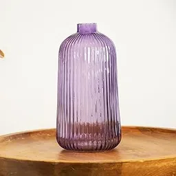 Praahi Lifestyle Decorative Bottle Glass Vase for Flower | Purple | Real & Artificial Flower Pot for Home Decor,Office & Living Room Centerpieces |8.5 inches | Christmas Gifts, Wedding Gift-image-9