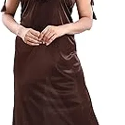 life-tale Women's Satin Solid Maxi Nighty-picture-26