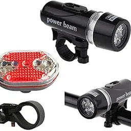 FASTPED®Oval Tail Light Kit Waterproof 5 LED Bike Headlight Front Flashlight Power Beam Bicycle Bike Safety Warning Light Set Light Ultra Bright 5 LED Front Head and Tail Led Light for Bicycle-picture-41