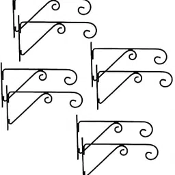 IND FIRST CHOICE Metal Wall Hook Hanging Plant Bracket | Decorative Straight Plant Hanger for Pots, Bird Feeders, Planters, Lanterns, Cotton, Wind Chimes Indoor Outdoor, Black (Medium, 10)-image-27