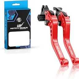 MOTO GENIUS Heavy Duty 6-Position Adjustable Clutch & Brake Lever Set for Yamaha R15 V3 Motorbike | CNC Aluminum | Easy Installation | Ergonomic Motorcycle Hand Levers (Red)-picture-13