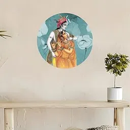 Stash house Round krishna mdf wall decor | Circle wooden kanhaiya home decor' | Decorative Krishna Design Art for Home & Office | Painting for Entryway, Hall & Living Room | Spiritual Wall Decor 12x12 inch-st1-picture-12