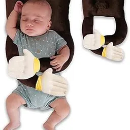 StuffNest Baby Soft Hugging Neck Supporting Pillow for Head Shaping (0-12 Month) Sleeping, Gift for Babies (Brown)-picture-11