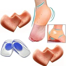 RUDRESHWAR Moisturizing Silicon Gel Heel Pad Socks 2 Pair, Heel Protector Insole Cups 1 Pair, Pack Of-3 (2 Silicone + 1 Insole),Multicolour-image-10