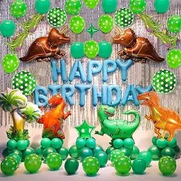 Party Propz Foil Dinosaur Theme Birthday Decorations 65Pcs For Boys,Girls,Kids - Kids Birthday Party Decoration Items,Birthday Decoration For Kid,Birthday Decorations Kit For Boys,Balloons,Multicolor-image-36
