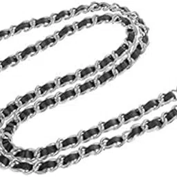 ZOOMELLA 4xMetal Leather Shoulder Bag Chain Strap Replacement Silver+Black-picture-13