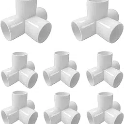 Nadeems world PVC 4-Way Elbow Pipe Connectors, White, 3/4 Inch (25mm) Diameter, Plumbing Fittings for Water Lines, 8 Pack-image-3