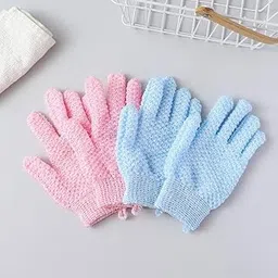 VIETNAM1 Pair Bath Gloves for Shower Natural Loofah Exfoliating Wash Gloves for Body and Face, Dead Skin Remover, Double Sided Microfibre Shower Body Gloves for Adults and Kids-image-57