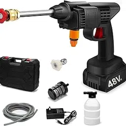 Veloxi EXIM High Pressure Washer for Car Washing 48V Rechargeable Electric Pressure Washer Gun Machine Tool for Bike, Cleaning, Gardening with Adjustable 3 in 1 Nozzle and 5M Hose Pipe-picture-37