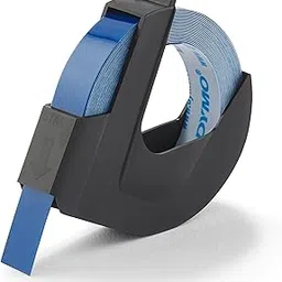 DYMO Labeller Tape, Glossy Vinyl Embossing Tape 3/8" x 12', 1-Carded, Blue (DYM520106)-picture-19