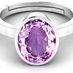 parineeta gems 10.00 Carat Amethyst Purple Crystal Stone Silver with Metal Adjustable Ring for Astrological Purpose for Men And Women by Lab Certified-picture-48