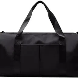 BANQLYN Travel Duffle Bag Sports Gym Weekender Bag with Dry Wet Storage Pocket & Shoe Compartment Lightweight Carryon Tote Handbag Yoga Bag for Men and Women (Pink) (Black)-image-1