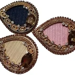 Exquisite Handmade Saree Pins | Stylish & Elegant Indian Saree Accessories | Traditional Ethnic Wear Brooches Blue & Multicolor-image-2