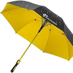 anycho AHYCHO 54 Inch Umbrella for Men Big Size with Fiberglass Shaft, One-Click Auto Open Big Umbrella for Rainy Days & UV Protection - Ideal for 2-3 People (Yellow)-picture-19