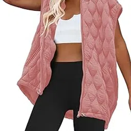 senserise Womens Oversized Puffer Vest Sleeveless Quilted Jacket Zip Up Hoodie Winter Coat with Pockets Padded Gilet-picture-40