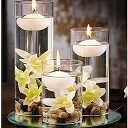 Wax Nugget Floating Candles (White) - Pack Of 25, Unscented, 3 x 5 Centimeters-picture-24