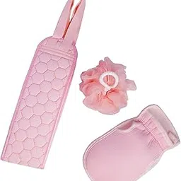 TERXA 3 PCs Bathing Exfoliating Set | Exfoliating Back Scrubber | Sponge For Bathing | Dead Skin Remover | Body Scrubs & Sponge | Bathing Accessories (Set of 1,Multicolor)-image-41