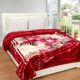 OMAJA HOME Floral Embossed Single Bed Mink Blanket for Winter | Soft and Plush Flower Print Winter Blankets | Soft & Warm Queen Size (Pack of 1) #10-picture-20