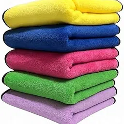 HIGH Life Microfiber Cleaning Cloths, 5 pcs 40x40cms 500GSM Multi-Color Highly Absorbent, Lint and Streak Free, Multi - Purpose Wash Cloth for Car, Bike - Assorted Colours-image-94