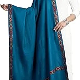 Ravaiyaa - Attitude is everything Hand Woven Wool Kullu Shawl, Warm and Soft Winter Shawl, Design Stylish Wraps, Faux Pashmina for Women's (Bottle Green)-picture-46