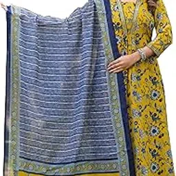 klosia Viscose Women Block Printed Anarkali Kurta And Pant Set With Dupatta |Kurta Set For Women |Kurta Set With Dupatta For Women | Suit Set | Embroidery | Ethnic Set | Printed Kurta Set |-picture-23