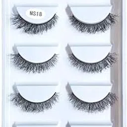 5 Pairs Natural False Eyelashes | Soft Reusable Handmade Lashes for Volume & Length | Lightweight Eye Makeup Extension Set (Feather)-picture-11