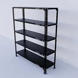 ALIJA®️ Slotted Angle Metal Rack(4 x 3.5 x 1 Ft. / 48 x 41 x 12 Inch) with 5 Shelves Storage Rack Unit (Black, 24 Gauge Shelves, 18 Gauge Angle)-picture-34