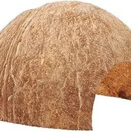BESPORTBLE Natural Coconut Hideouts for Reptiles - Coconut Shell Habitat for Lizards - Snakes and Crabs Climbing and Hiding Cave Aquatic Terrestrial Pets-picture-25