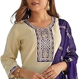 siril Women's Rayon Viscose Embroidery Straight Kurta Pant With Dupatta Set-picture-33