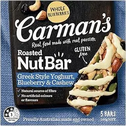 Carman's Roasted Nut Bars- 160gms | Greek Style Yoghurt, Blueberry & Cashew | Nuts & Seeds | Greek Style Yoghurt | Source of Fibre | On-the-Go Snack | Daily Energy Bars | Gluten-free | Vegan-picture-30