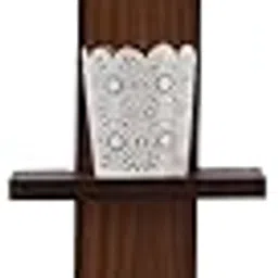 Redwud Lucus Multipurpose Wooden Matte Finish Wall Mounted Shelf | Wall Decor Display Rack and Shelve for Home, Office | Hanging Rack | Organizer (Walnut)-image-26