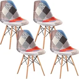 Urbancart Stylish Modern Colorful Patchwork Chair for Cafeteria Seating/Dining/Side Chair/Kitchen/Restaurants/Hotels - Set of 4-picture-37