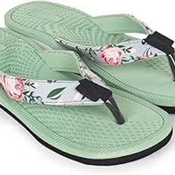 Floral Bliss Women’s Green Flip Flops | Comfortable Cushioned Slippers with Floral Design | Lightweight Anti-Slip Sandals for Girls & Ladies-picture-19