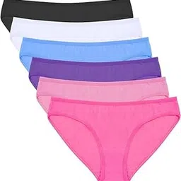 louryn koulyn Women's Breathable Cotton Bikini Panties Pack of 6-picture-25