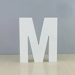 Cliths 1pc Standing Letter M Decoration PVC Block, Modern Minimalist Alphabet Sign for Wedding, Birthday, Party, Home Office, Anniversary Display 12x12 INCH-picture-25