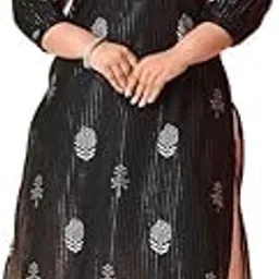 PrettyPlus by Desinoor.com Plus Size Print Stripped Kurta for Women-picture-52