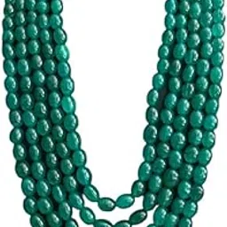 aamrapali silver gems 5-Line Green Necklace - Multicolor Beads for Layered Elegance for Women-picture-46